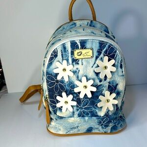 Luv Betsey By Betsey Johnson- Small Backpack color is off-white & blue tie dye.
